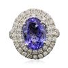 Image 3 : 14KT White Gold 4.40ct Tanzanite and Diamond Ring