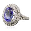 Image 4 : 14KT White Gold 4.40ct Tanzanite and Diamond Ring