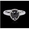 Image 3 : 14KT White Gold 1.37ctw Black Diamond Ring