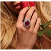 Image 2 : 14KT White Gold 17.61ct Ruby and Diamond Ring