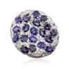 Image 3 : 14KT White Gold 6.56ctw Sapphire and Diamond Ring