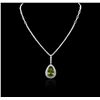 Image 3 : 18KT White Gold 12.07ct Peridot and Diamond Necklace