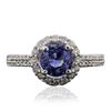 Image 1 : 14KT White Gold 1.21ct Tanzanite and Diamond Ring