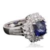 Image 2 : 14KT White Gold 3.13ct Sapphire and Diamond Ring