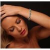Image 1 : 14KT White and Yellow Gold 13.95ctw Emerald and Diamond Bracelet