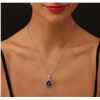 Image 2 : 14KT White Gold 6.68ctw Black Diamond Pendant With Chain