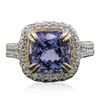 Image 1 : 14KT Two-Tone Gold 4.29ct Tanzanite and Diamond Ring