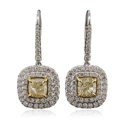 18KT Two-Tone Gold 5.81ctw Diamond Earrings