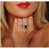Image 2 : 14KT White Gold 4.44ct Sapphire and Diamond Ring