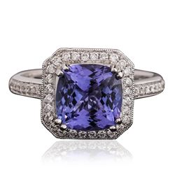 14KT White Gold 2.82ct Tanzanite and Diamond Ring