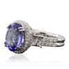 Image 2 : 14KT White Gold 4.24ct Tanzanite and Diamond Ring