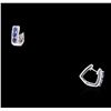 Image 2 : 18KT White Gold 1.47ctw Sapphire and Diamond Earrings