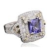 Image 2 : 18KT Two-Tone Gold 3.20ct Tanzanite and Diamond Ring