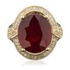 Image 3 : 14KT Yellow Gold 13.80ct Ruby and Diamond Ring