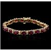 Image 3 : 14KT Yellow Gold 19.38ctw Ruby and Diamond Bracelet