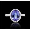 Image 3 : 18KT White Gold 3.38ct Tanzanite and Diamond Ring
