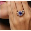 Image 2 : 14KT Rose Gold 3.16ct Tanzanite and Diamond Ring