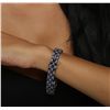 Image 5 : 14KT White Gold 20.79ctw Sapphire and Diamond Bracelet