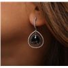 Image 1 : 14KT White Gold 8.45ctw Black Diamond Earrings