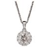 Image 3 : 14KT White Gold 1.02ctw Diamond Pendant With Chain