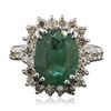 Image 3 : 14KT White Gold 3.96ct Emerald and Diamond Ring