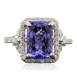 14KT White Gold 3.24ct Tanzanite and Diamond Ring