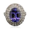 Image 3 : 14KT White Gold 5.29ct Tanzanite and Diamond Ring