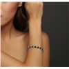 Image 1 : 14KT White Gold 16.38ctw Sapphire and Diamond Bracelet