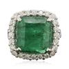 Image 3 : 14KT White Gold 7.77ct Emerald and Diamond Ring