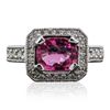 Image 3 : 14KT White Gold 1.64ct Tourmaline and Diamond Ring