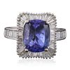 Image 3 : 18KT White Gold 4.13ct Tanzanite and Diamond Ring