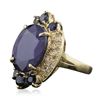 Image 2 : 14KT Yellow Gold 10.94ct Sapphire and Diamond Ring