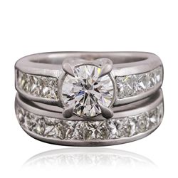 Platinum 3.93ctw Diamond Wedding Set