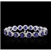 Image 4 : 14KT White Gold 31.32ctw Corundum and Diamond Bracelet