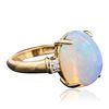 Image 4 : 14KT Yellow Gold 5.80ct Opal and Diamond Ring