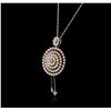 Image 7 : 14KT Tri-Color Gold 2.09ctw Diamond Pendant With Chain