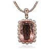 Image 4 : 14KT Rose Gold 48.30ct GIA Certified Morganite and Diamond Pendant With Chain