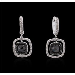 18KT White Gold 2.50ctw Black Diamond Earrings