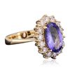 Image 4 : 14KT Yellow Gold 2.67ct Tanzanite and Diamond Ring