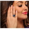 Image 1 : 14KT White Gold 7.17ct Sapphire and Diamond Ring