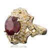 Image 2 : 14KT Yellow Gold 1.70ct Ruby and Diamond Ring