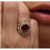 Image 4 : 14KT Yellow Gold 1.70ct Ruby and Diamond Ring