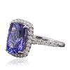 Image 2 : 14KT White Gold 3.83ct Tanzanite and Diamond Ring