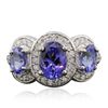Image 3 : 14KT White Gold 2.75ctw Tanzanite and Diamond Ring