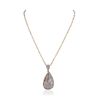 Image 3 : 14KT Two-Tone Gold 1.14ctw Diamond Pendant With Chain