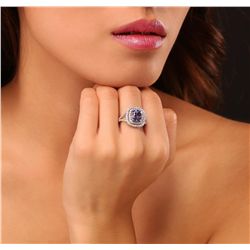 14KT White Gold 2.61ct Tanzanite and Diamond Ring