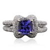 Image 1 : 14KT White Gold 1.42ct Tanzanite and Diamond Ring