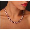 Image 1 : 14KT Yellow Gold 44.29ctw Ruby and Diamond Necklace