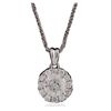 Image 3 : 14KT White Gold 1.02ctw Diamond Pendant With Chain