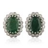 Image 3 : 14KT White Gold 11.56ctw Emerald and Diamond Earrings